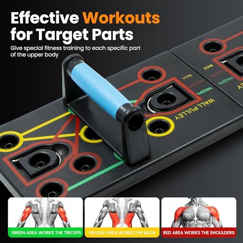 Push Up Board Fitness, Portable Dismountable 17 in 1 Push Up Bar at Home Gym, Multi-functional Pushup Stands Professional Strength Training Equipment For Man and Women