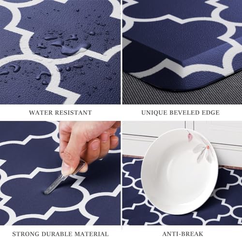 WISELIFE Anti Fatigue Mats for Kitchen Floor, 22" x 36", 4/5 Inch, Blue