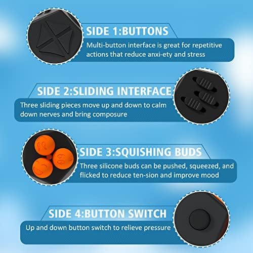 Fidget Dodecagon,12 Sided Fidget Toys Cube for Kids and Adults (A1 Black)