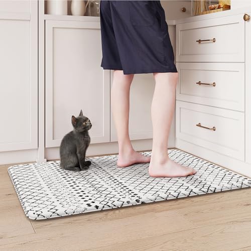 KIMODE Anti Fatigue Kitchen Mat for Floor, Cushioned Farmhouse Kitchen Rug