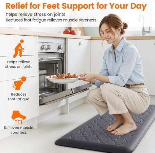 4/5 Inch Thick Anti-Fatigue Kitchen Mat Comfort Standing Floor Mat for Home
