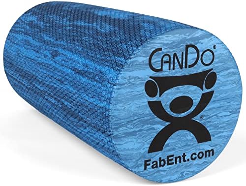 CanDo Premium Blue Marble EVA Foam Roller for Muscle Restoration, Massage Therapy, Sport Recovery and Physical Therapy 6" x 12" Round