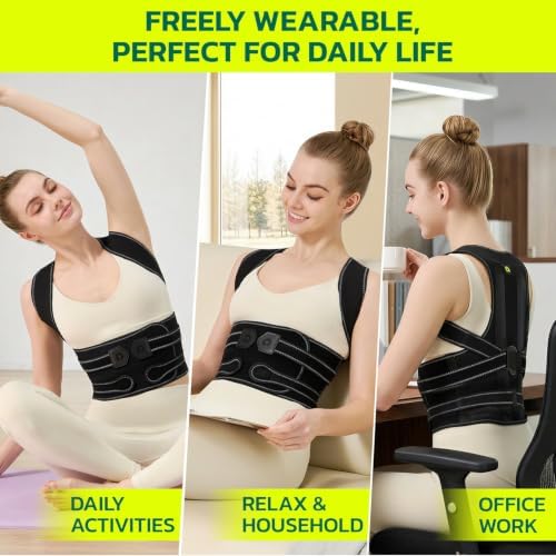 AOFIT Back Brace Posture Corrector for Women, Upgraded Upper Back Support – Helps Neck, Shoulder & Back Pain Relief, Comfortable Spine Support Belt for Office, Work and Home Daily Use