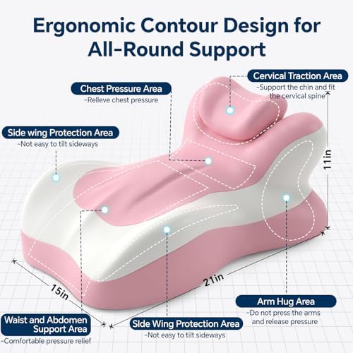 Ergonomic Reading Pillow, Memory Foam Wedge Pillow, Adjustable Neck Pillow