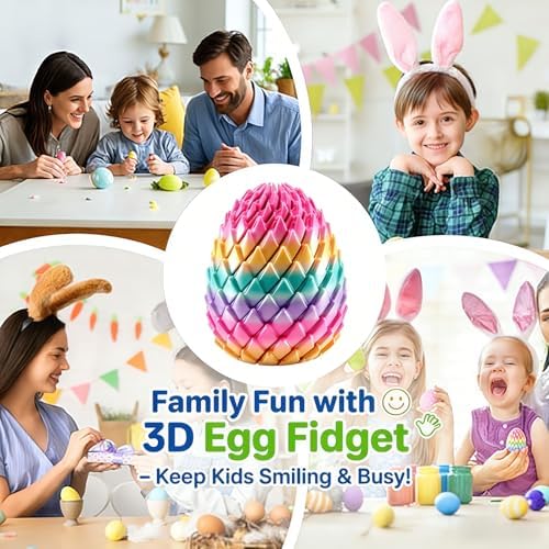 3D Printed Fidget Toys, Twisty Fidget Dragon Egg, Spiral Slippery Egg Toy