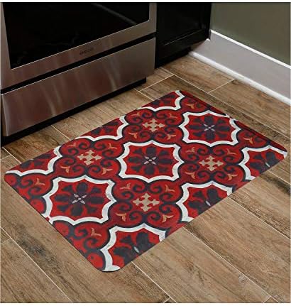 J&V TEXTILES Anti Fatigue Cushioned Comfort Mat, Ergonomically Durable, Supportive, Padded, Thick and Washable, Stain-Resistant, Kitchen, Garage, Office Standing Desk Mats (Marrakesh)