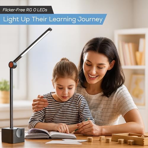 Ligoe Minimalist Home Office Desk Lamp By LINKSTYLE — Foldable Desk Light, Eye Protections LEDs, Dimmable Lights, App Control
