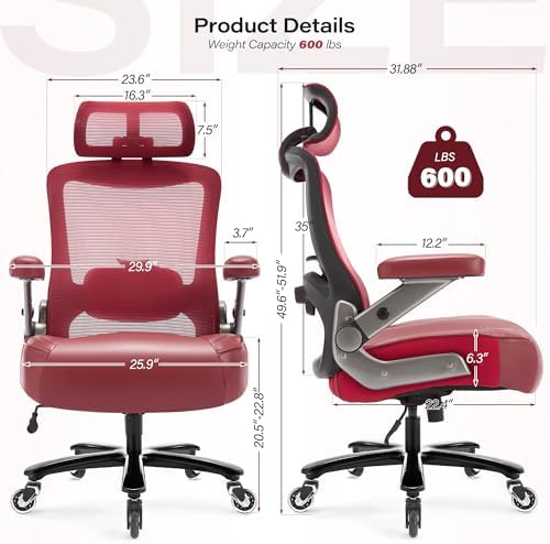 600lbs Big and Tall Office Chair, Heavy Duty Executive Computer Desk Chair