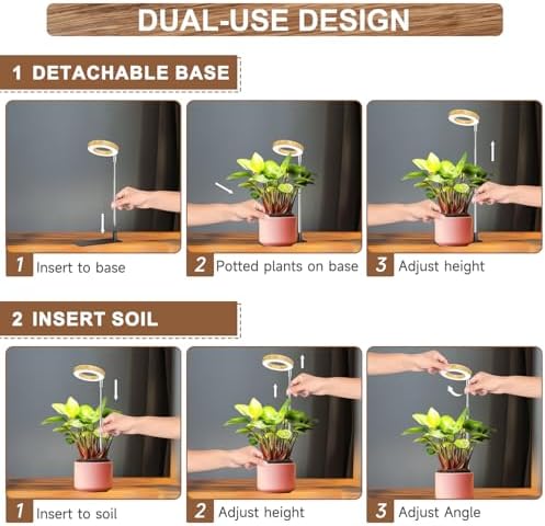 Aokrean Plant Grow Light, Full Spectrum for Indoor Plants with Base 2 Pack