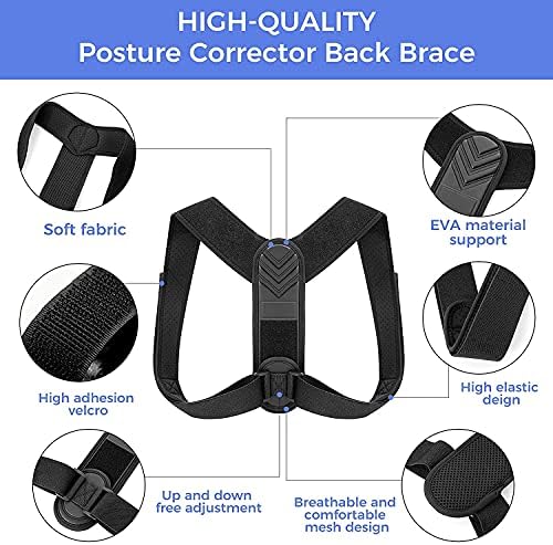 Posture Corrector for Men and Women – Back Brace for Posture Support, Adjustable Clavicle Support to Improve Posture, Relieve Back & Shoulder Pain, Comfortable Breathable Back Straightener