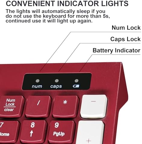 Wireless Keyboard and Mouse Combo Silent for Office and Home(Wine red-A)