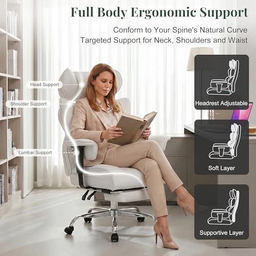 Big and Tall Office Chair 400 LBS, for Adults, Home Office