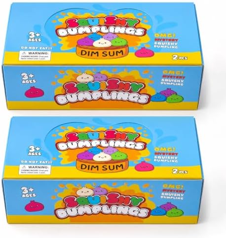 4PCS Squeeze Toys, Dumpling Squishy Mystery Box, Non-Toxic ASTM Certified