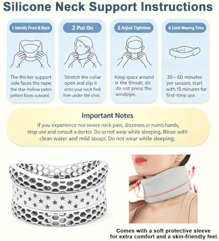 Neck Brace for Neck Pain and Support, Silicone Cervical Collar (Purple)
