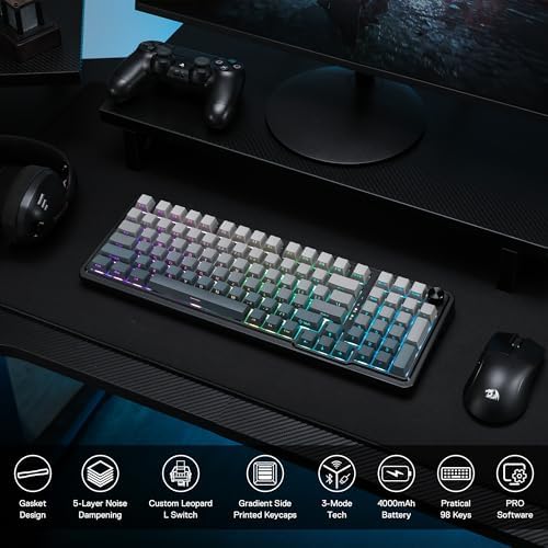 Redragon K686 PRO Wireless RGB Gasket Gaming Mechanical Keyboard, Easy Knob