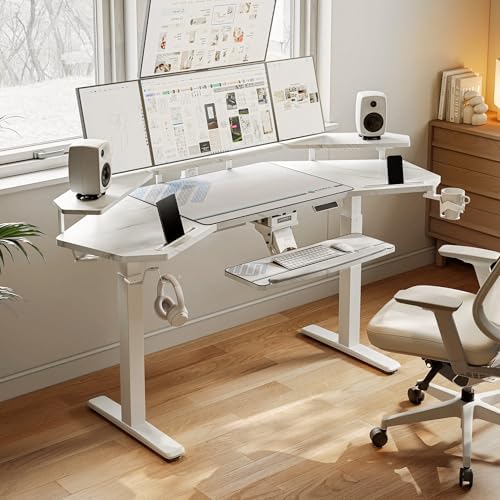 EUREKA ERGONOMIC Gaming Desk, 72" Electric Standing Desk, Dual Motor