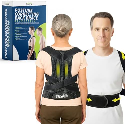 The Natural Posture Posture Corrector for Men and Women - Lumbar Back Brace and Shoulder Straightener - Helps Provide Lower Back Support and Relief - Adjustable, Comfortable and Easy to Wear