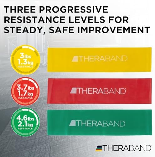 THERABAND Resistance Bands Set, Elastic Bands for Exercise & Physical Therapy, Strength Training for Upper & Lower Body Fitness