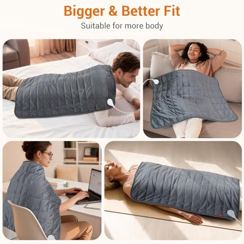 Comfytemp Weighted Extra Large Heating Pad 27"×35", Far Infrared, King Size