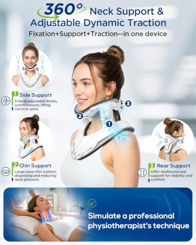 Neck Traction Device, Adjustable Neck Stretcher for Pain Relief