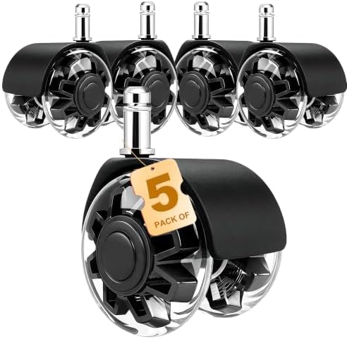2" Caster Wheels Set of 5, Heavy Duty Office Chair Wheels