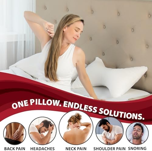 Bowtie Ergonomic Cervical Pillow for Neck Pain Relief, Side Sleepers