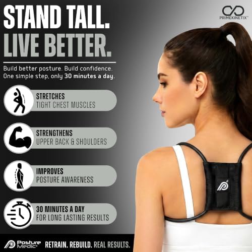 PostureMedic Original Strength Dynamic Posture Corrector for Men & Women – Active Resistance Training System for Back, Neck & Shoulder Pain Relief – Strengthen Muscles & Improve Alignment - XL