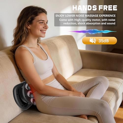 AdamPark Massage Gun Deep Tissue Percussion Back Massager for Muscle Tension, Professional Neck Shoulder & Leg Massage Tool, Handheld Rechargeable Electric Body Device with Multi-Heads