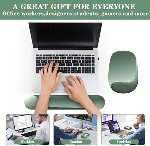 Wrist Rest for Keyboard and Mouse, Ergonomic Gel Computer Keyboard Wrist Rest with Memory Foam, Keyboard Wrist Support Pad for Long Hours of Work, Gaming, Studying-Relieve Wrist Pain