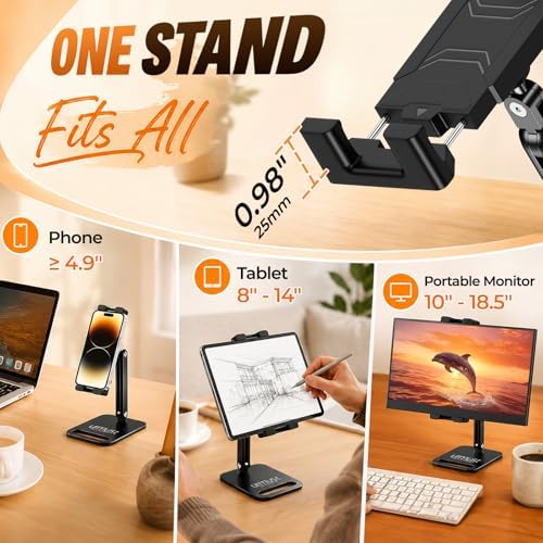 Urmust Portable Monitor Stand 15.6" with 360° Rotating Base A-S