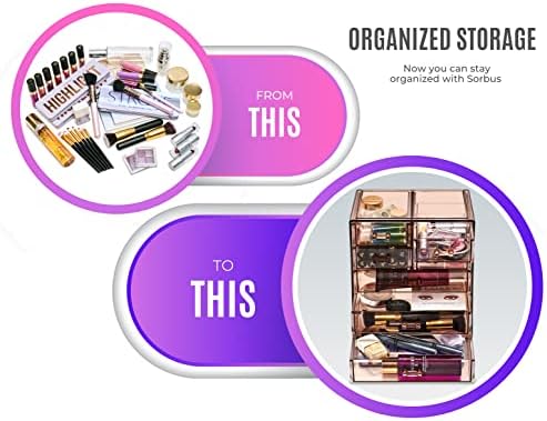 Sorbus 7-Drawer Makeup Organizer with Small & Wide Drawers (Bronze Glow)