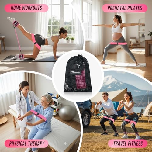 WOQQW Ankle Resistance Bands with Cuffs & Booty Bands Set for Legs & Glutes