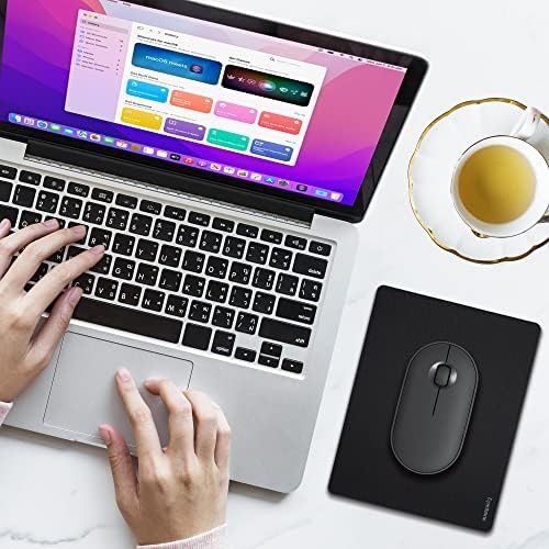 Basic Black Mouse Pad Small Size, Portable Mini Mousepad for Home Office