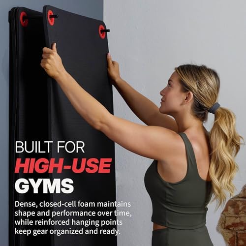 SPRI Hanging Exercise Mats for Gyms, Closed-Cell Foam Yoga & Fitness Mats with Grommets, Thick Workout Mats for Studios & Group Fitness Classes