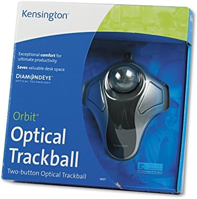 GBC Kensington 64327 Orbit Optical Trackball,6-Ft Cord,5-Inch x5-1/2-Inch x1-3/4-Inch,Black/Silver