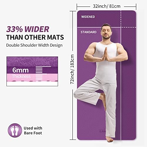 CAMBIVO Extra Wide Yoga Mat for Women and Men (72"/84"x 32"x 1/4") TPE Workout Mat, Non-slip Large Exercise Fitness Mat for Yoga, Pilates, Workout
