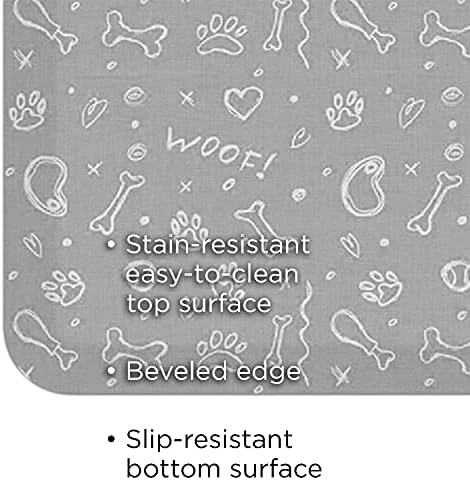 GelPro Designer Cushioned Anti-Fatigue Comfort Floor Mat, Padded Stain-Resistant, Waterproof, Non-Slip Comfort Padded Desk/Office Mat, 20 x 32, Puppy Play Grey Bone