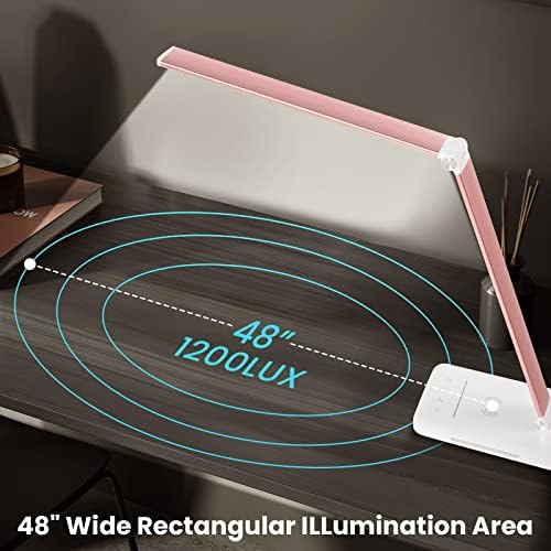 LED Desk Lamp with Wireless Charger, USB Charging Port, Night Light