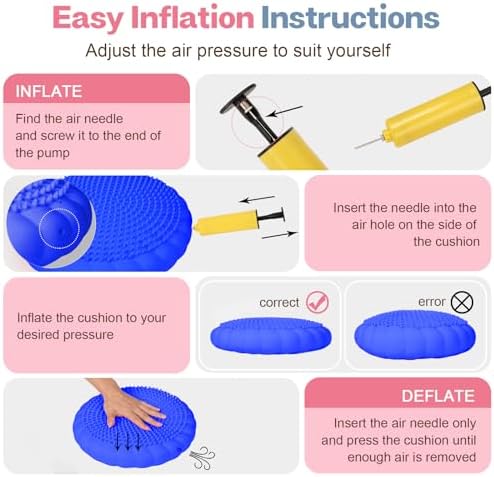 kisnbld Wobble Cushion, Balance Disc with Pump, Core & Posture Training