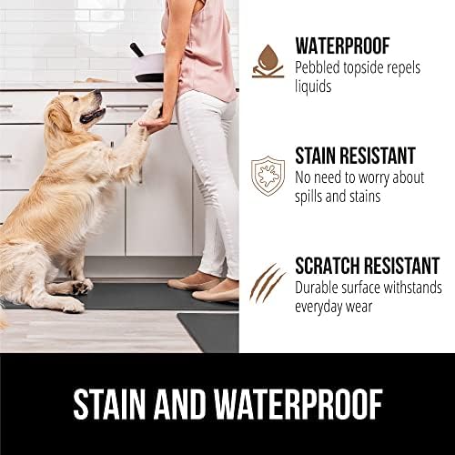 GORILLA GRIP Cushioned Kitchen Mats for Floor, 2 PK, 17x29+17x59, Charcoal