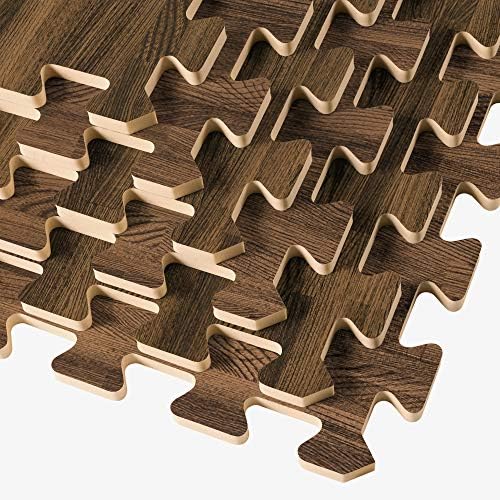 Forest Floor Farmhouse 3/8 Inch Thick Printed Foam Tiles, Premium Wood Grain Interlocking Foam Floor Mats, Anti-Fatigue Flooring – Stylish Flooring Solution