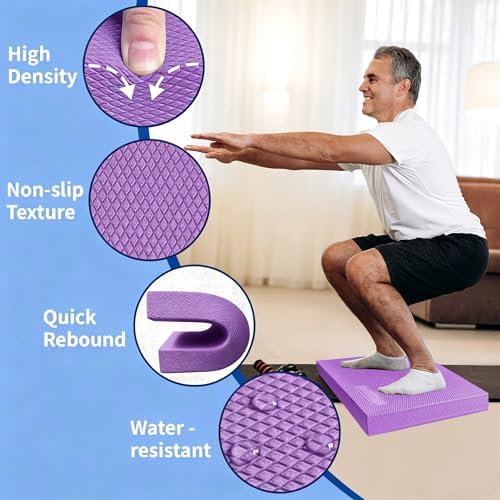 Professional Foam Balance Pad, Large Balance Pads for Physical Therapy, Foam Balance Board for Rehabilitation Stability Workout Knee and Ankle Exercise Strength Training