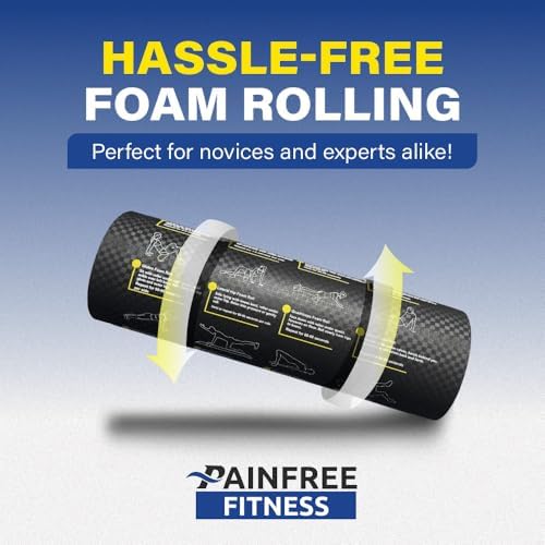 Foam Roller with Printed Exercises, 17.7'' x 6'' Lightweight EPE/PE