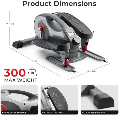 Sunny Health & Fitness Sitting or Standing Under Desk Elliptical Exerciser