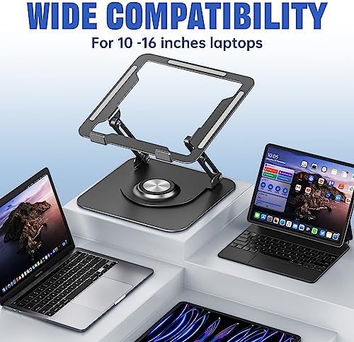 Laptop Stand for desk(360°Rotating),Aluminum laptop Riser for 10-16"Laptops