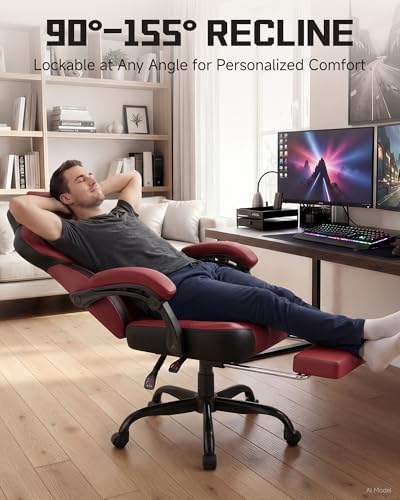 GTPLAYER Gaming Chair for Adults, Ergonomic High Back Chair with Footrest