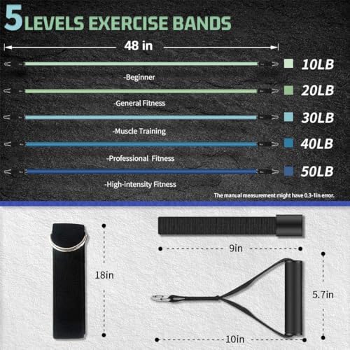 VEICK Resistance Bands with Handles, Exercise Tube Bands Set for Workouts