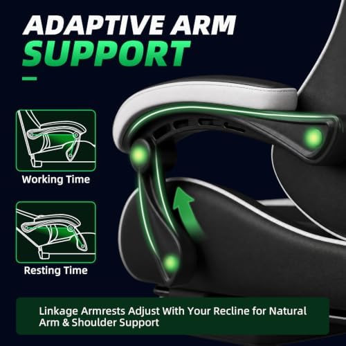 Gaming Chair Ergonomic Gamer Computer Office Chair,Footrest Lumbar Support