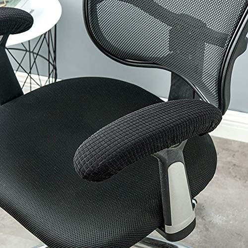 Kakalote Stretchable Office Chair Armrest Covers, 1Pairs Removable Arm Rest Slipcovers Elastic Arm Covers Protectors for Office, Desk, Gaming Chairs(Black-No Padding)