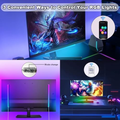 12" Under Monitor RGB Light Bar, 16 Million Colors, USB Powered, 3-Way Control with Button Remote & App, LED Desk Light for Gaming Setup, PC & Display